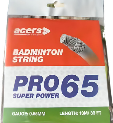 acers BadmintonRacketString_Pro65_SuperPower 0.65 Badminton String - 10 m(Green)