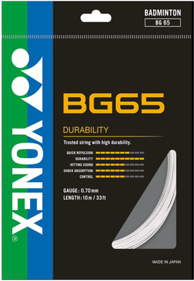 YONEX BG 65 Badminton Strings 0.7 Badminton String - 10 m(White)