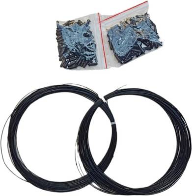 MV Sports Badminton String Plastic (pair) with free Nipples 0.7 Badminton String - 9 m