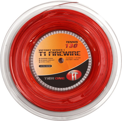 Tier One Sports Firewire Tennis String for Explosive Power 200m REEL 16g 1.30mm Red 1.3 Tennis String - 200 m(Red)
