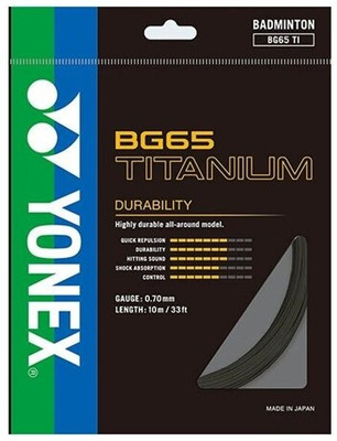 YONEX BG65 Titanium Black 0.7 Badminton String - 10 m(Black)