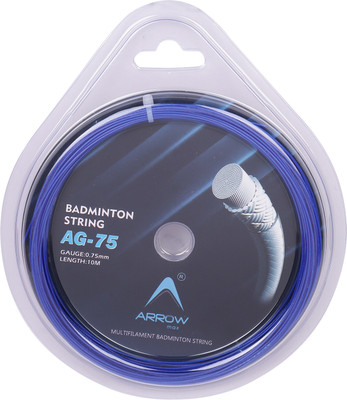 ArrowMax Badminton String Guts For Rackets 0.75mm Gauge Premium Quality Multifilament 0.75 Badminton String - 10.3 m(Blue)