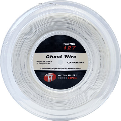 Tier One Sports Ghost Wire Tennis String for Injury Free Touch Game 200m REEL 16g 1.27mm White 1.27 Tennis String - 200 m(White)