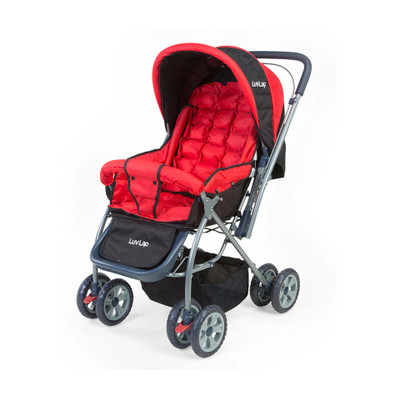 LuvLap Starshine Stroller/Pram, Easy Fold for Newborn Baby/Kids, 0-3 Years, Stroller(3, Red)