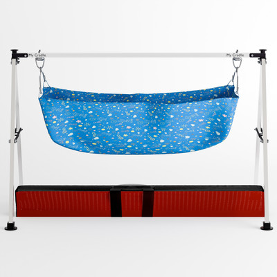Cradleking Folding Swing Cradle with Mosquito Net and Baby Cotton Hammock Buggy(Multi, Silver)