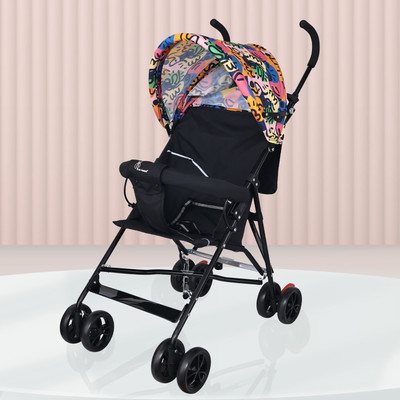 R for Rabbit Pixie Buggy Stroller with Compact Umbrella Fold & 2 Point Safety Harness Buggy(Multi, Black)