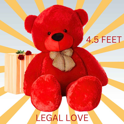 pandaabee KIDS WONDERS Teddy Bear With Bow Soft Toy  - 135 cm(Red)