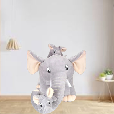 jr jack & rose Adorable Baby-safe elephant plush – Super Soft & Cuddly Doll stuffed animal  - 35 cm(Grey)