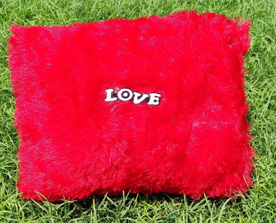 Daizy'S Super Soft & Premium Quality Red Colour Rectangular Pillow Love Cushion Soft Fur  - 30 cm(Red)