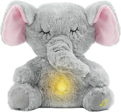 VVG TRADERS Breathing Stuffed Animal Teddy 9 inch Calming Soothers for Sleep Heartbeat Plush  - 20 cm(GERY)