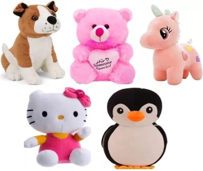 MPR ENTERPRISES Classic toy for kids boys & girls cute animals teddy bear, Set of 5  - 28 cm(Multicolor)