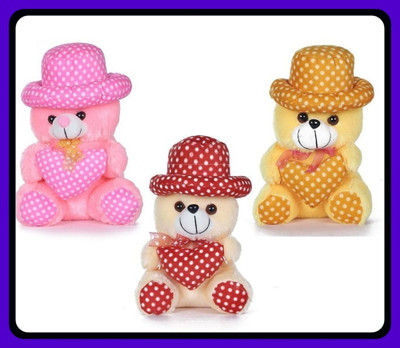 Abhinav toys Z_Cute Stuffed toy 829  - 14 mm(Yellow, Pink, Cream)