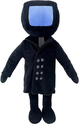 TechMax Solution Scary Toilet TV Man One Eye Close Funny Toilet Plushie  - 30 cm(Black)