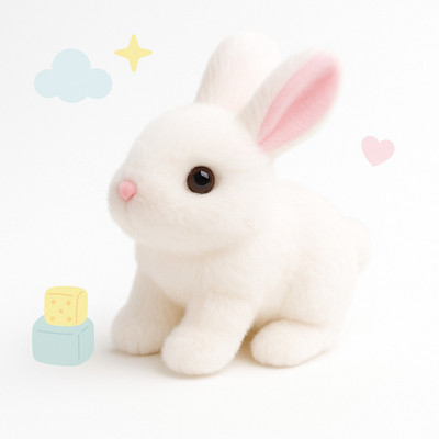 ROSE KULI Hopping Walking Bunny Toy with Sounds,Jumping Wiggling Ears Rabbit Toy for Kids  - 18 cm(White)