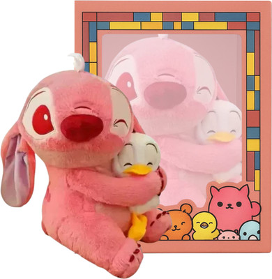 Fusked Flufies Duck and Stitch Soft Toy For Kids - Soft Toys for Girls and Boys  - 25 cm(Pink)