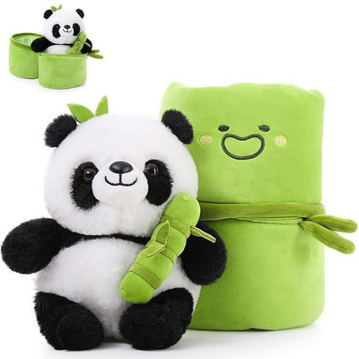 Teddyera Bamboo Panda Soft Toy, Sugar Can Storage Basket, Stuffed Animal Plush For Gift  - 30 cm(White)