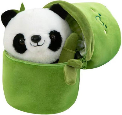 wolkwogg Cute Detachable Bamboo Tube Panda Plush Toy Simulation Stuffed Animal Toys  - 8 inch(White, Green)