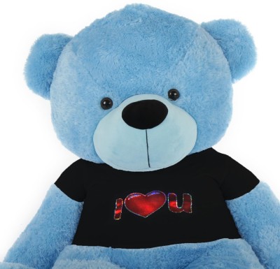 AVS 3 Feet with I Love You Giant Teddybear Glitter T-Shirt Birthday Gift for Girls  - 20 cm(Blue)