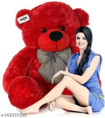emutz Soft Toys 3 feet red teddy bear -91 cm  - 91 cm(Red)