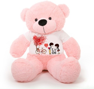 Hug 'n' Feel SOFT TOYS Teddy Bear for Wearing a LOVE SPECIAL T-Shirt 3 feet PINK  - 92 cm(Pink)