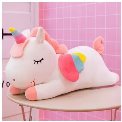 MAURYA Rainbow Wings White Sleeping Unicorn soft toy teddy bear plush toy for girls  - 25 cm(Multicolor)