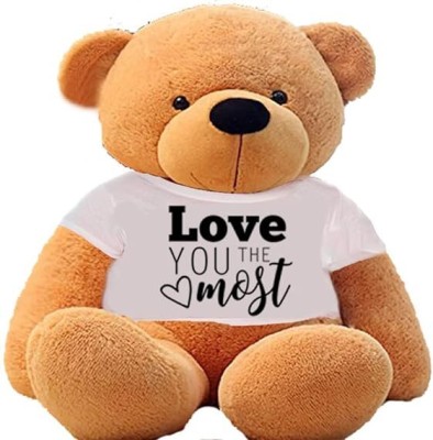 Hug 'n' Feel SOFT TOYS Teddy Bear for Wearing a Love You Most T-Shirt 5 feet Brown  - 152 cm(Brown)