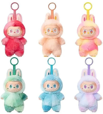 Fortay Cute Labubu Bunny Plush Toy – Fluffy Character Doll for Bags, Gifting & Display  - 12 mm(Multicolor)