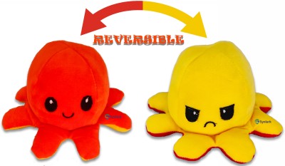 Synlark Reversible Octopus Plush Soft Toy Cute Kids Animal Home Decor Boys/Girls/Baby  - 15 cm(Orange, Yellow)