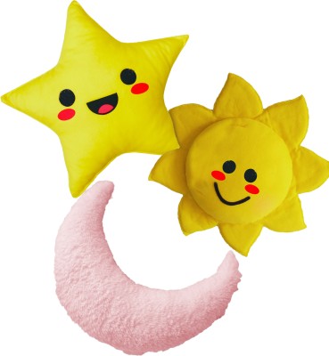 PICKKART Polyester Fibre Nature Baby Pillow Pack of 3(Pink, Yellow)