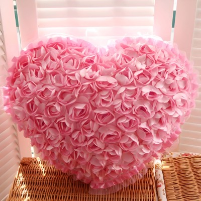 Tickles Heart Cushion Soft Stuffed Plush Toy Gifts for Love Girl husband Wife  - 37 cm(Pink)