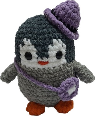 crochet artwork Crochet Amigurumi Handmade Soft Plush Penguin Toy  - 7 inch(Grey)