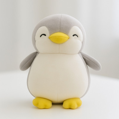 Toyingly Penguin Plush Toy | Stuffed Animal for Kids – Huggable, Smiling Penguin Doll  - 20 cm(Grey)