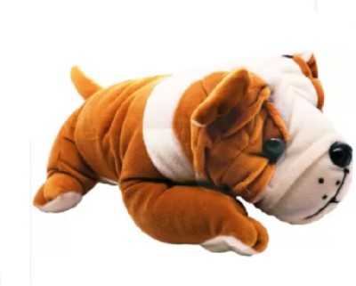 Liquortees Plush Pillow Sleeping Bull Dog Soft toy for kids baby's girls stuffed animal  - 30 cm(Brown)