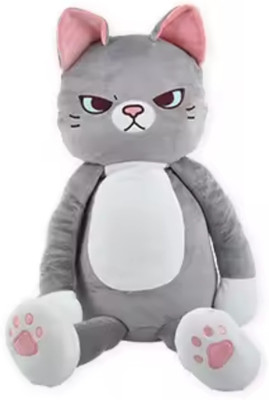 TechMax Solution Long Hand Leg Cat Plush Pillow  - 60 cm(GREY & PINK)
