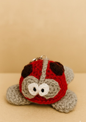 MynaMo Handmade Crochet bug Soft Toy  - 5 cm(Red)