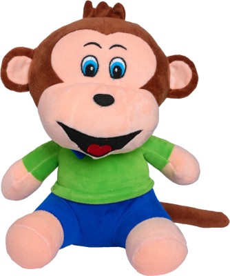 Lil'ted Charming Monkey Soft Plush Stuffed Animal Cute Toy for Kids Boys  - 30 cm(Green)