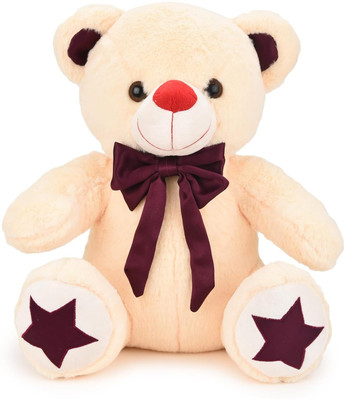 Nyaara Plush Teddy Bear with Star Paw Valentine Gift for Wife Husband Boy & Girlfriends  - 23 cm(Cream)