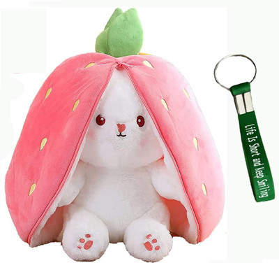 RSS SOFT TOYS Plush Toy Pillow Reversible Bunny Soft Toy For Kids With Zipper  - 30 cm(Multicolor)