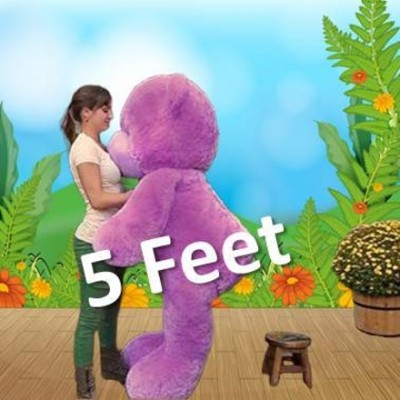 Krishna Creation Teddy Bear 5 Feet Red Soft Toy, Teddy Bear 5 Feet For Girls, Teddy Bear  - 150 cm(Purple)
