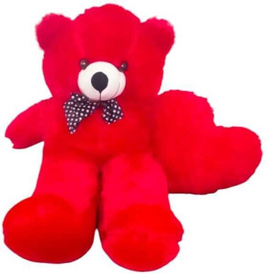SK TOYS 3 Feet Soft Teddy Bear With Heart Pillow  - 36 inch(Red)