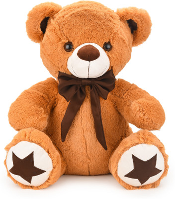 Nyaara Plush Teddy Bear with Star Paw Valentine Gift for Wife Husband Boy & Girlfriends  - 23 cm(Brown)