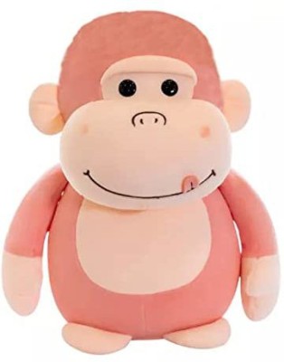 Tickles Cute Chimpanzee Monkey Soft Stuffed Plush Animal Toy for Kids  - 20 cm(Pink)