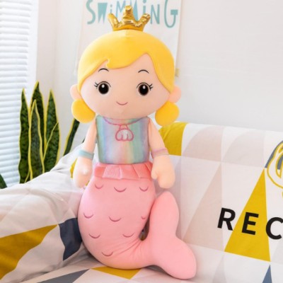 Liquortees Cartoon Water Mermaid Princess Soft toy for girls baby's toy big size doll  - 40 cm(Pink)