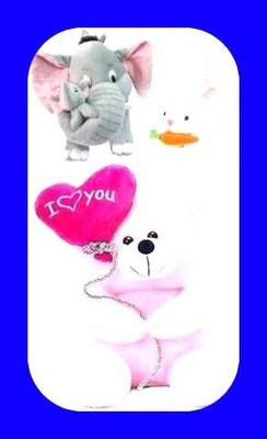 AANSHU TOYS Best Ever Stuffed Toys 735  - 25 cm(Grey, White, Pink)