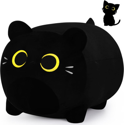 TechMax Solution Black Cat Plush Stuffed Animal Black Cat Plush Toy  - 30 cm(Black)
