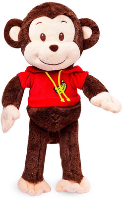 Webby Plush Adorable Smiling Monkey Soft Toys for Kids and Adult  - 35 cm(Dark Brown)