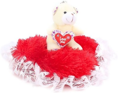 Tickles Heart Teddy Stuffed Soft Plush Toy Love Girl  - 5 cm(Red)
