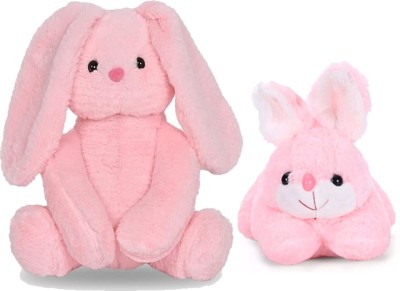 Gking Cute Pink Huggable Stuffed Bunny With Rabit Soft Toy For Kids  - 35 cm(Multicolor)