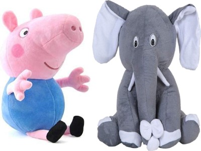 BestLook Combo Soft Toy Peppa Pig With Appu Elephant For kids Cute Plush Animal Toy  - 25 cm(Multicolor)