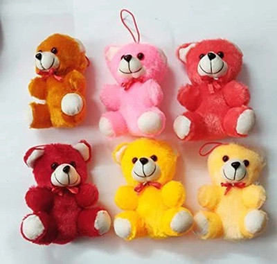 MGT CREATION NGT CREATION mini teddy bear soft toy set of 6 multi-color (6 inch)  - 3 cm(Mutlicolor)